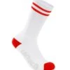 Carnac Stripe Perform Cycling Socks / White & Red -CyclePro Gear Store CLCASTRPCSWRE P1