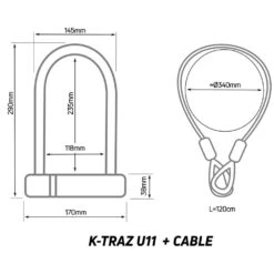 Zefal K-Traz U11 Bicycle Cable Lock 10 Zefal K-Traz U11 Bicycle Cable Lock -CyclePro Gear Store zl331 02